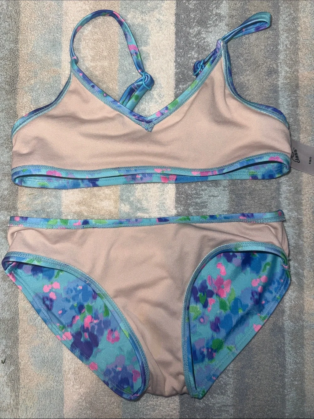 Girl's Floral Print Bikini Swim Set